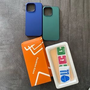 iPhone 15 Pro Max Case with Glass Screen Protector Bundle